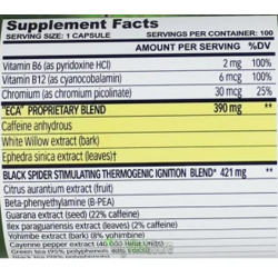 Black Spider Ephedra 100 caps De Cloma Pharma