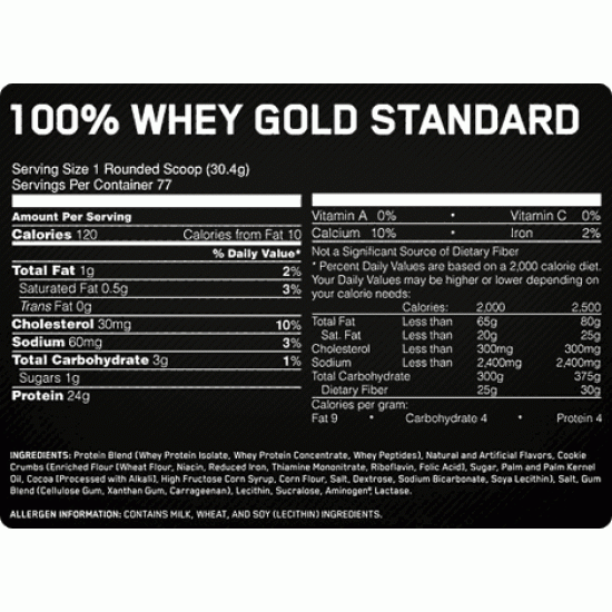 100% Whey Gold Standard 5lbs. De ON