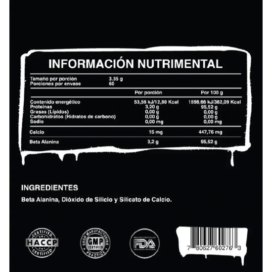 Beta Alanina 60servs. De Ultra Pure Labs