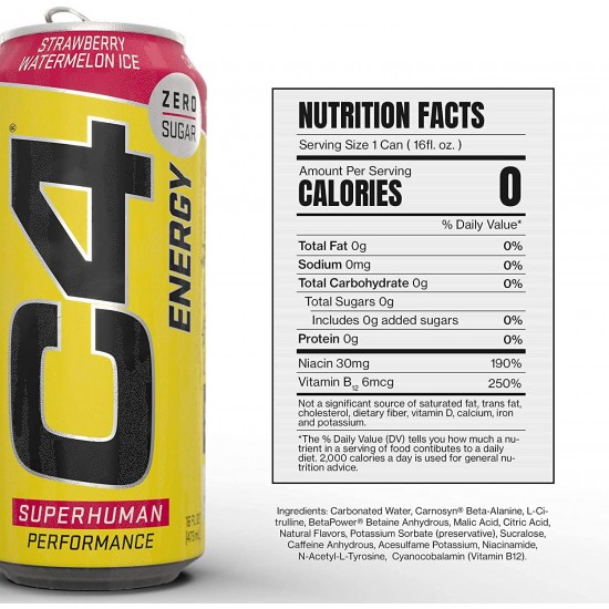 C4 Energy Drink 16oz (12pack) de Cellucor