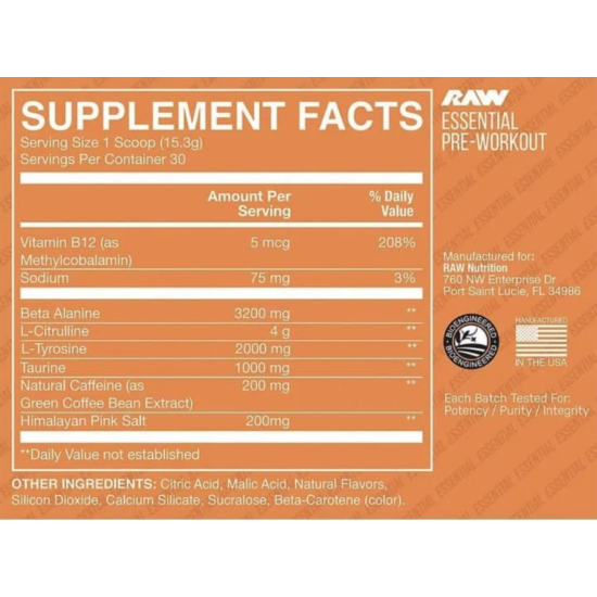 CBUM Essencial PWO 30servs. De RAW