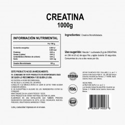 Creatine RAW Ingredients 1KG de Ultra Pure Labs