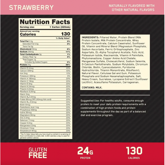 Gold Standard Protein Shake 12PACK De ON